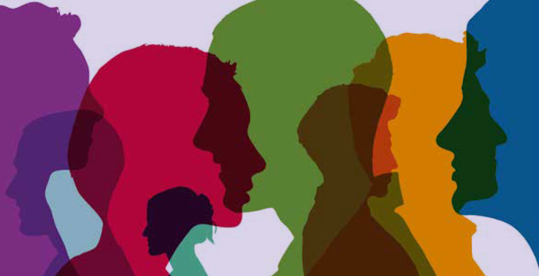 Bildquelle: Titelbild "Mutig streiten"; zu sehen sind verschiedenfarbige Scherenschnitte von Köpfen, die ein Gespräch mit verschiedenen politischen Einstellungen symbolisieren sollen, Foto: Robert Kneschke/Adobe Stock