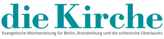 Das Logo der Wochenzeitung ,,die Kirche'' in türkisfarbener Schrift.