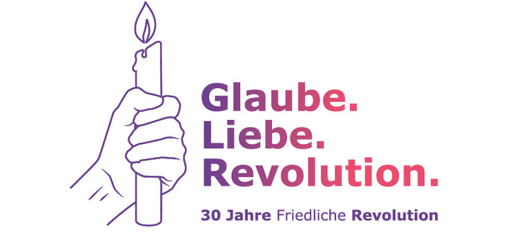 Logo der EKBO-Veranstaltungsreihe "Glaube Liebe Revolution". Grafik: EKBO