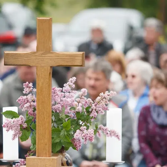 Gottesdienst im Grünen. 