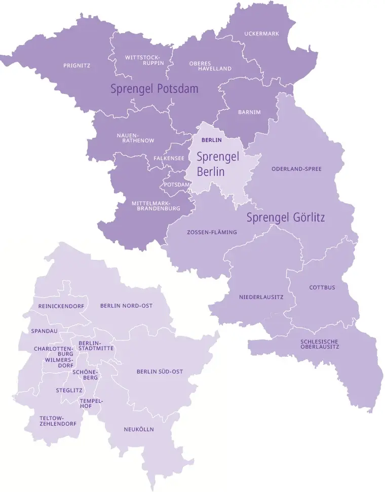 Sprengelkarte der EKBO
