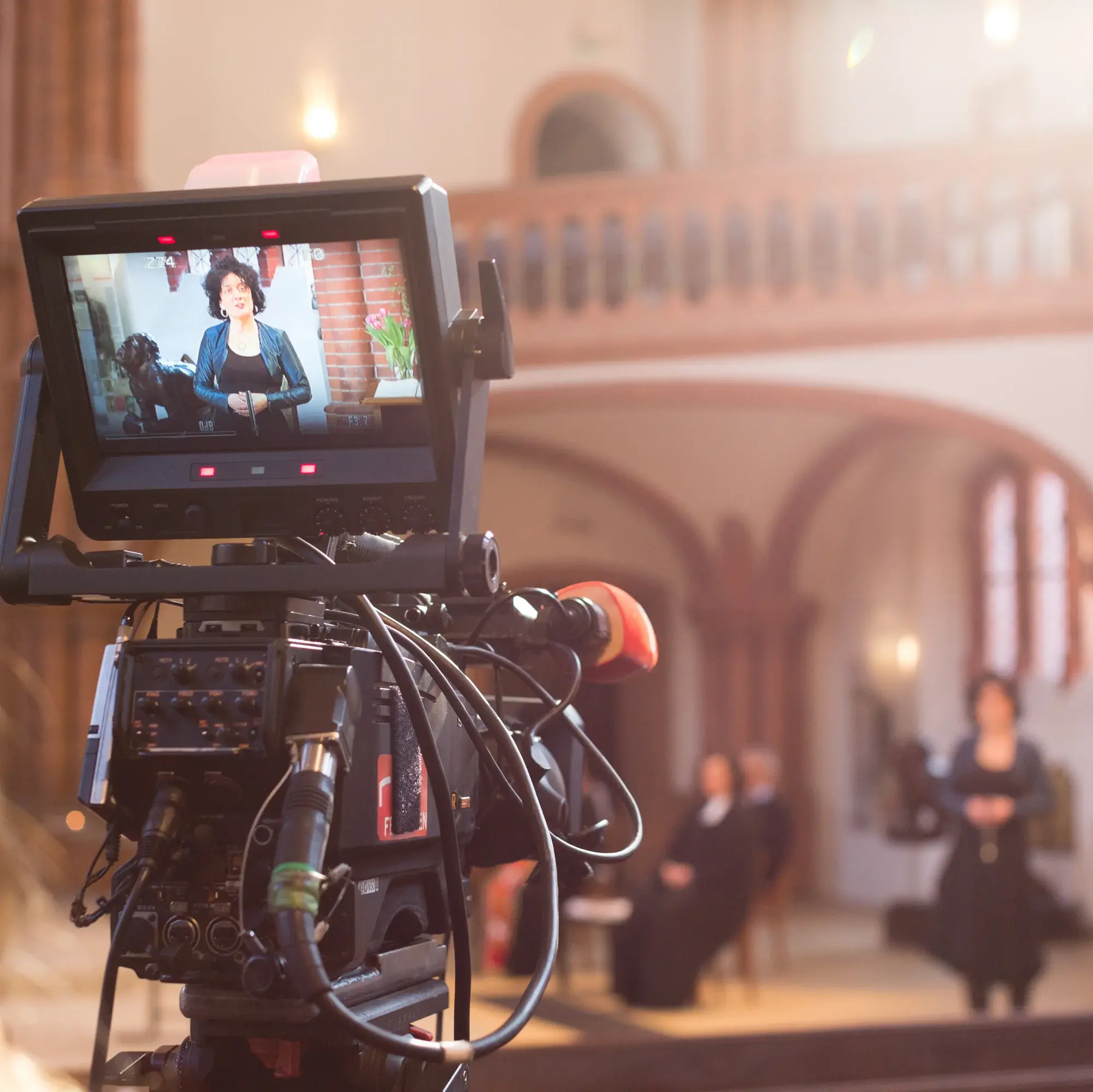 Aufnahme Fernsehgottesdienst aus der Gethsemanekirche in Berlin.