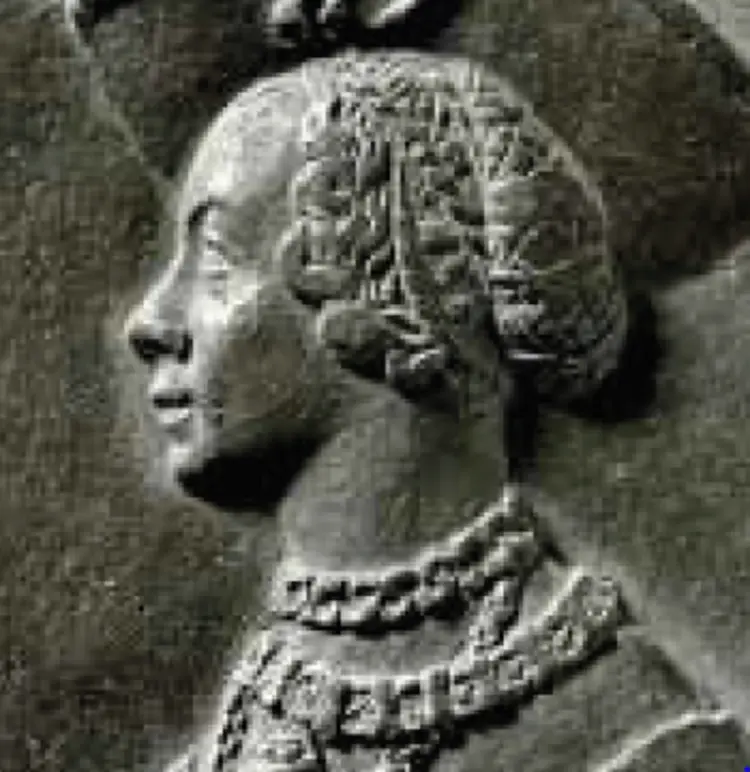 Die Reformatorin Argula von Grumbach, Porträtmedaille aus Blei, Frau mit Kette und  Hut blickt nach links,Bildquelle: Germanisches Nationalmuseum Nürnberg