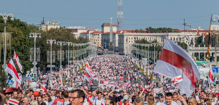 Protest in Minsk am 30. August 2020. Foto: Wikimedia