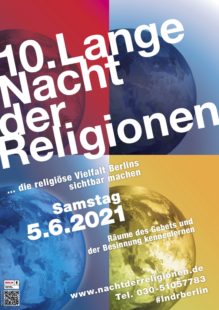 Plakat 10. Lange Nacht der Religionen in Berlin, 5. Juni 2021