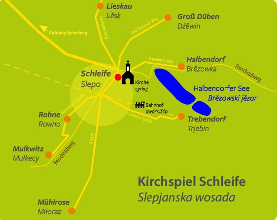 Karte rund um Schleife, Foto: Kirchspiel Schleife