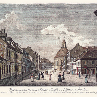 Dreifaltigekeitskirche um 1780. Abbildung: Manfred Heyde/wikimedia