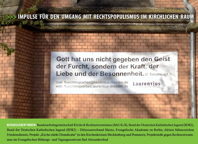 Titel der Broschüre "Umgang mit Rechtspopulismus", Quelle: BAG K+R, c/o Aktion Sühnezeichen Friedensdienste e.V.